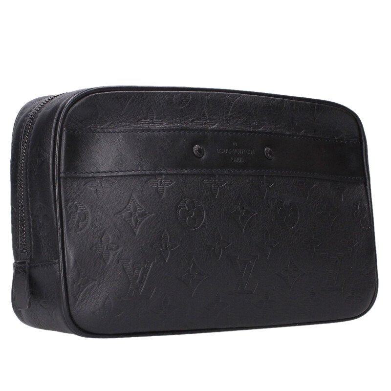 Louis Vuitton Leather Pouch Black Size GM