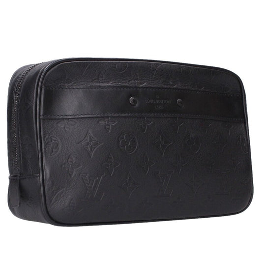 Louis Vuitton Leather Pouch Black Size GM