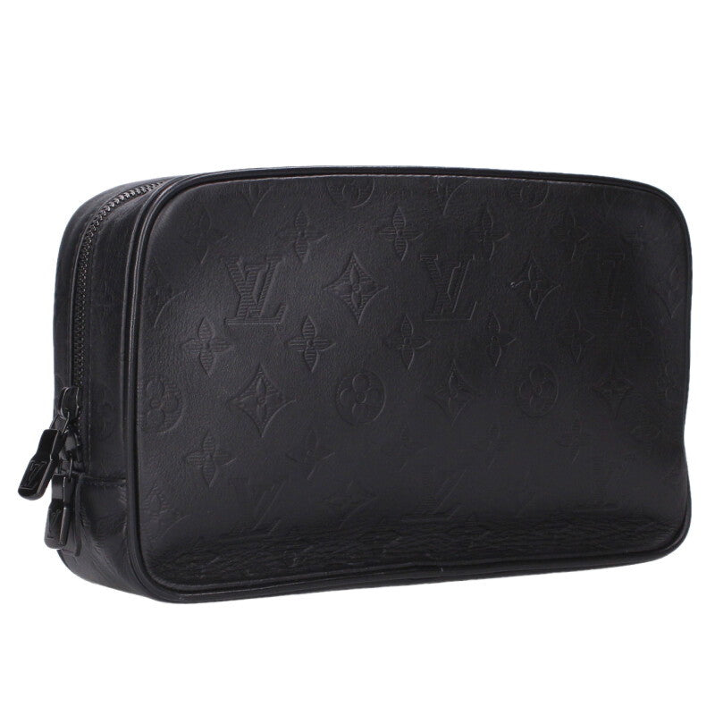 Louis Vuitton Leather Pouch Black Size GM