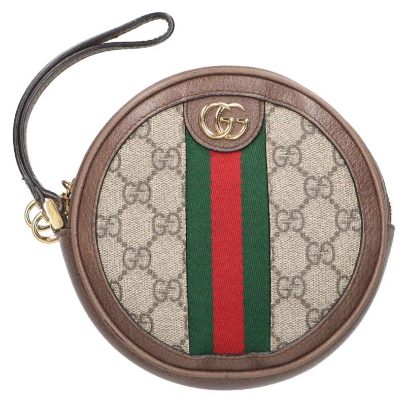 GUCCI GG Canvas Leather Pouch Brown/Beige Size ONE SIZE