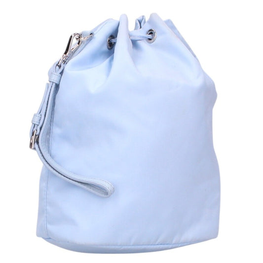 PRADA Re-Nylon Triangle Logo Pouch Light Blue Size ONE SIZE