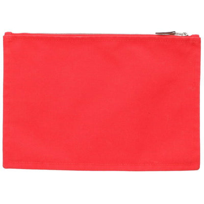 HERMES Cotton Logo Print Pouch Red Size ONE SIZE