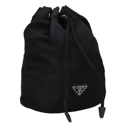 PRADA Triangle Logo Drawstring Pouch Black Size ONE SIZE
