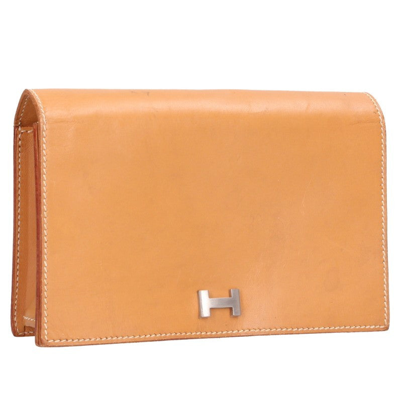 HERMES R Stamp H Buckle Leather Pouch Size ONE SIZE