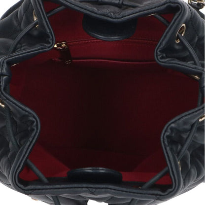 CHANEL Lambskin Matelassé Backpack Black Size ONE SIZE