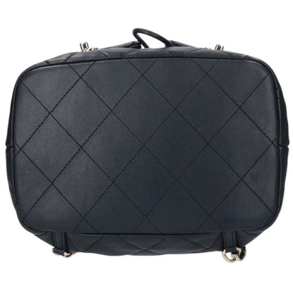 CHANEL Lambskin Matelassé Backpack Black Size ONE SIZE