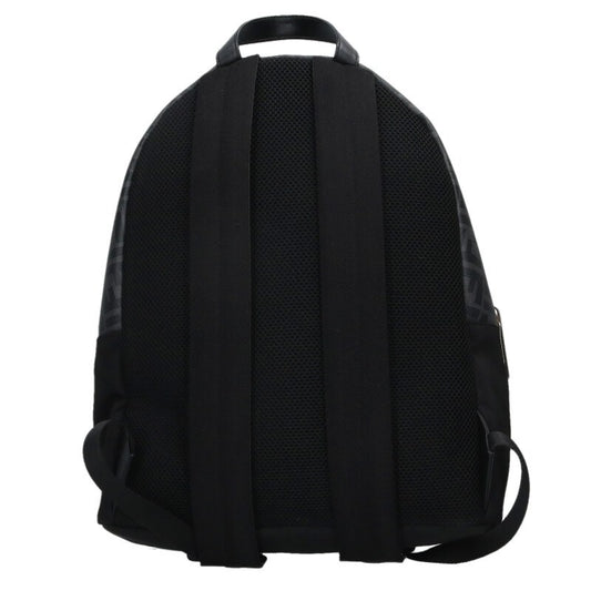 Fendi Monogram Nylon-Leather Backpack Black x Gray x Yellow