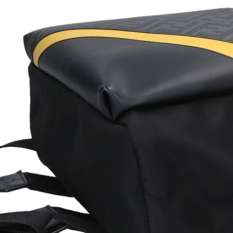 Fendi Monogram Nylon-Leather Backpack Black x Gray x Yellow