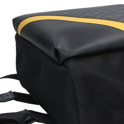 Fendi Monogram Nylon-Leather Backpack Black x Gray x Yellow