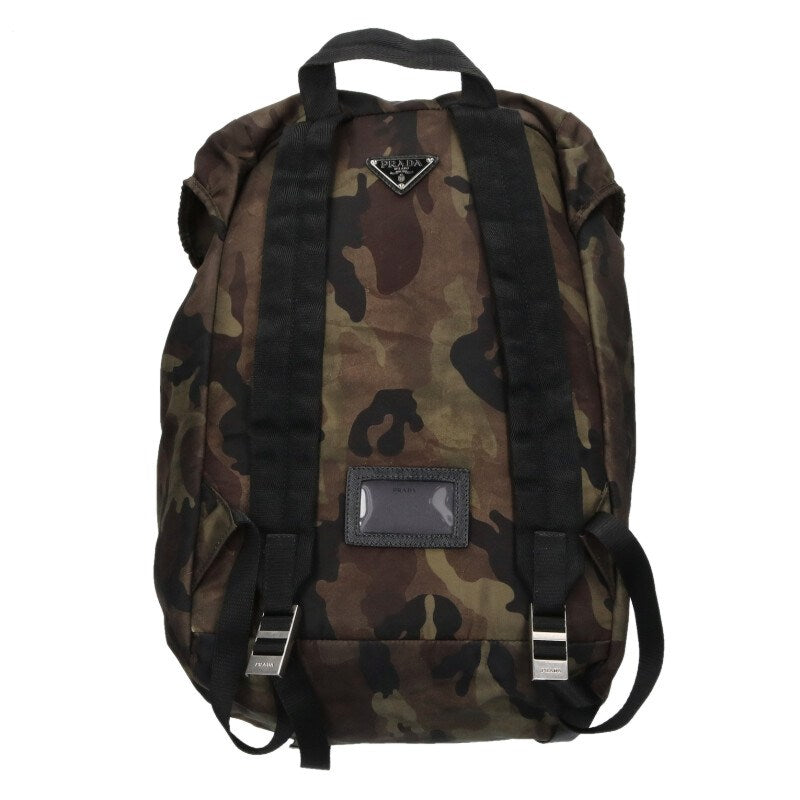 Prada V135 Triangle Logo Camo Nylon Backpack
