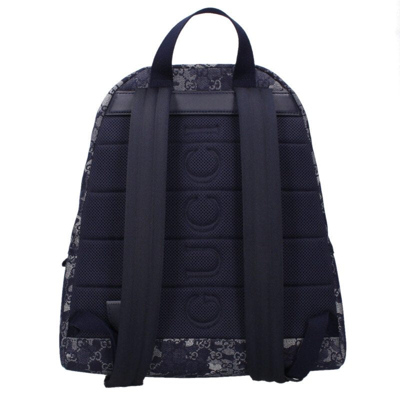 GUCCI GG Pattern Denim Backpack Navy