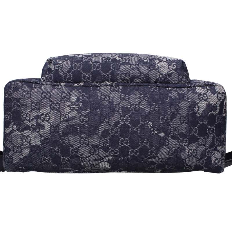 GUCCI GG Pattern Denim Backpack Navy