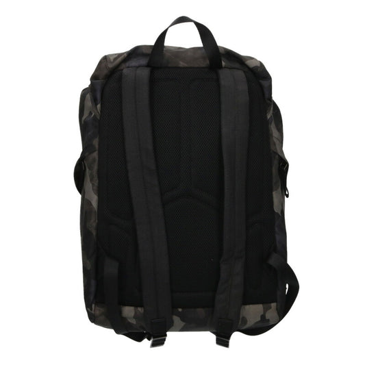 PRADA Triangle Plate Nylon Daypack Gray Size ONE SIZE