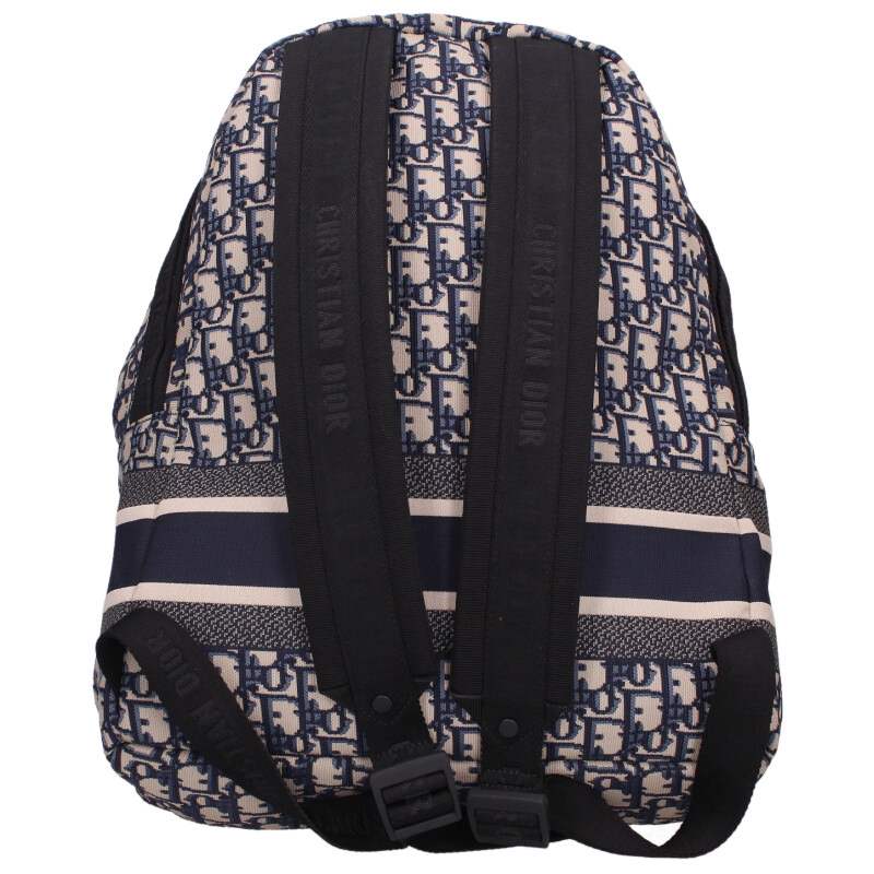 DIOR Oblique Jacquard Backpack Navy Size ONE SIZE