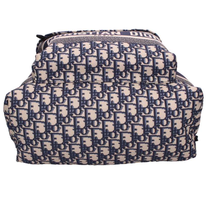 DIOR Oblique Jacquard Backpack Navy Size ONE SIZE
