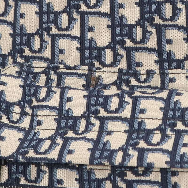DIOR Oblique Jacquard Backpack Navy Size ONE SIZE