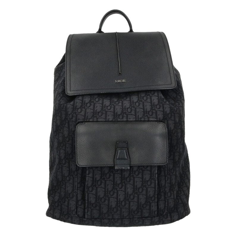 DIOR Oblique Backpack Black Gray Size ONE SIZE
