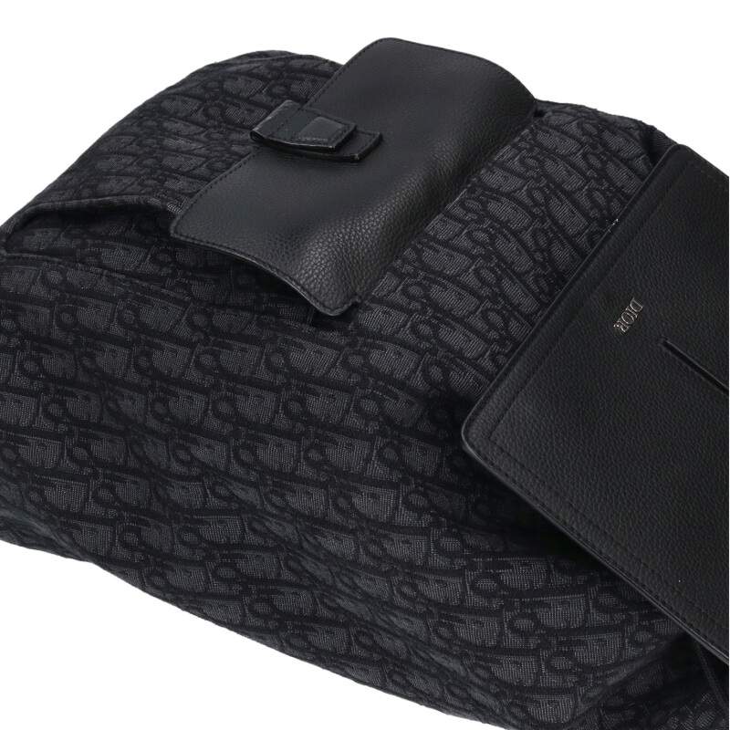 DIOR Oblique Backpack Black Gray Size ONE SIZE