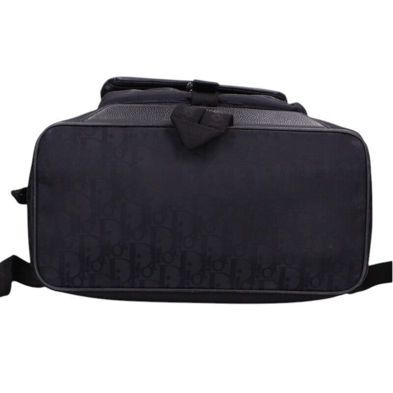 DIOR Oblique Leather Trim Nylon Rucksack Black Size ONE SIZE