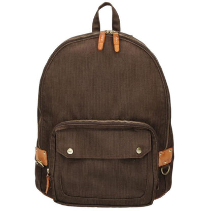 PORTER Herringbone Canvas Backpack Brown Size ONE SIZE