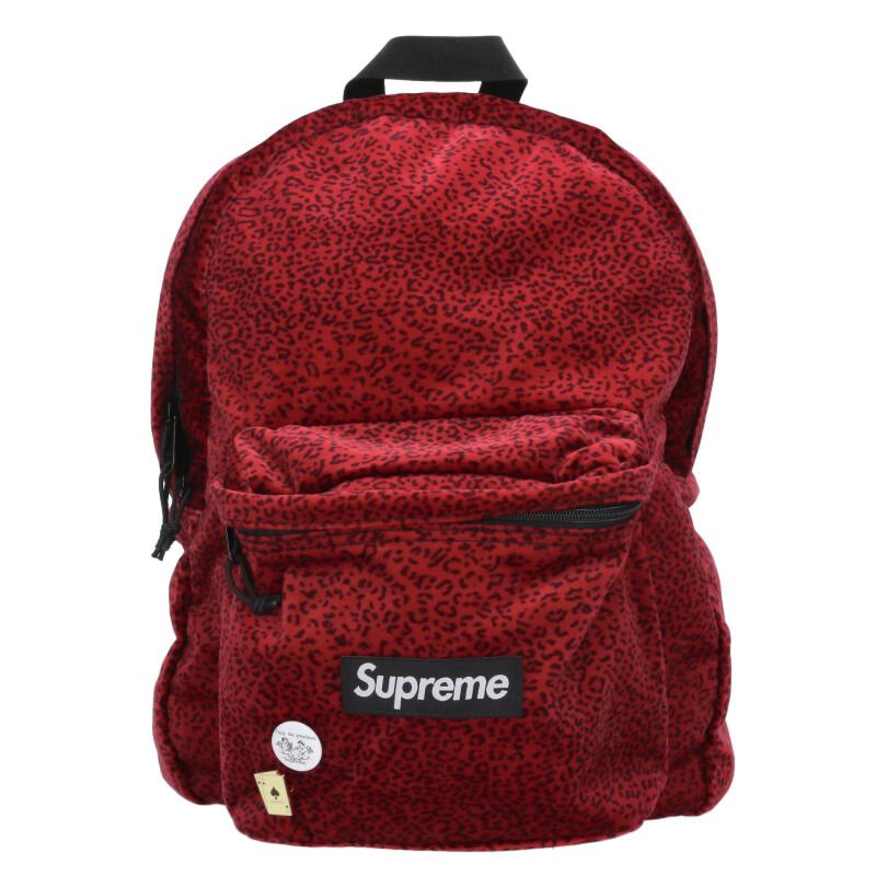 SUPREME Velvet Backpack w/ Pin Badge Red Size ONE SIZE