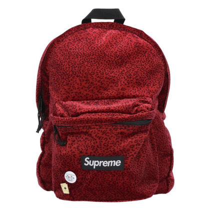 SUPREME Velvet Backpack w/ Pin Badge Red Size ONE SIZE