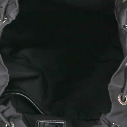 PRADA Re-Nylon Triangle Plate Backpack Black Size ONE SIZE