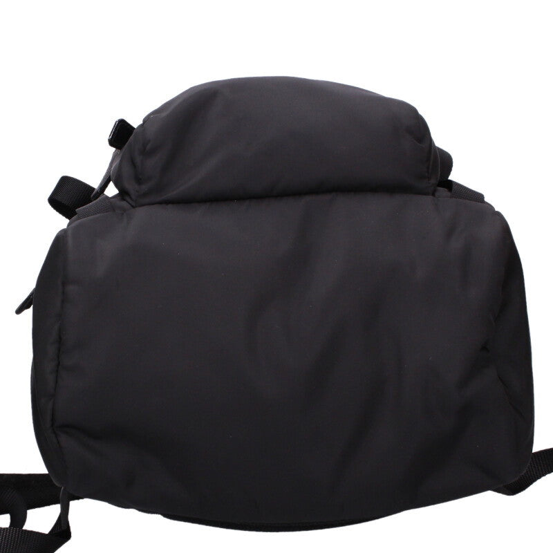 PRADA Re-Nylon Triangle Plate Backpack Black Size ONE SIZE