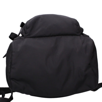 PRADA Re-Nylon Triangle Plate Backpack Black Size ONE SIZE