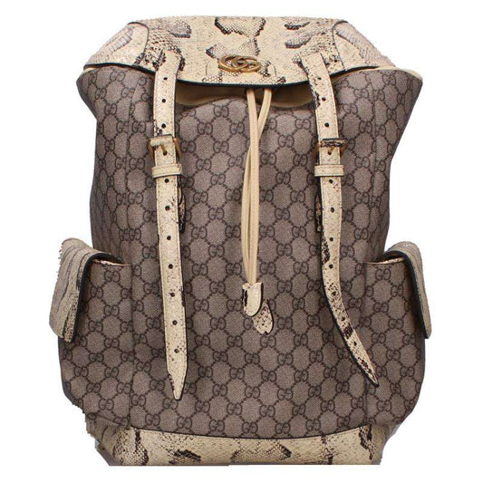 GUCCI Double G Python Backpack Brown Size ONE SIZE