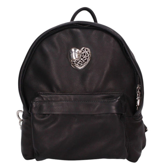 Chrome Hearts Heart Leather Backpack Black Size ONE SIZE