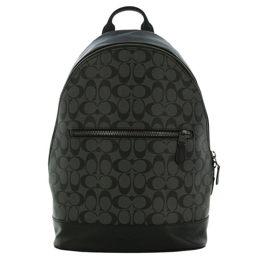 COACH F78756 Signature Logo Backpack Black Size ONE SIZE