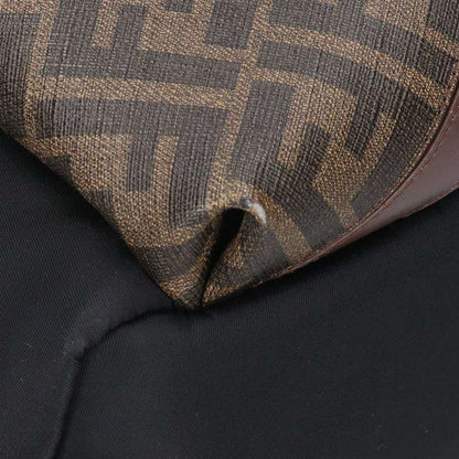 FENDI Zucca Nylon Leather Panel Backpack Black Size ONE SIZE