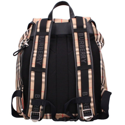 Burberry Rubber Logo Nova Check Backpack Beige Size ONE SIZE