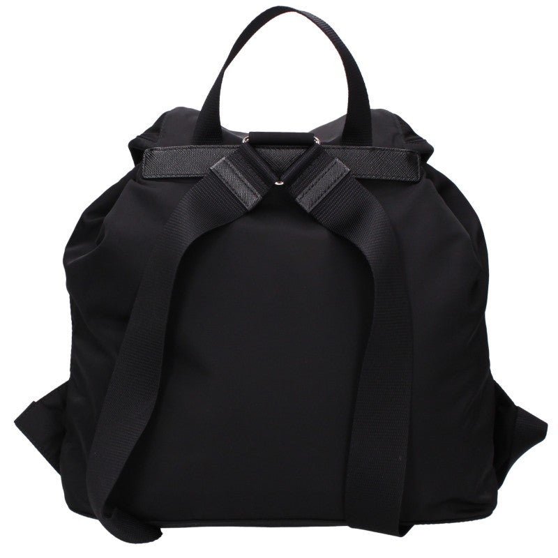 PRADA Logo Plate Front Double Nylon Backpack Size ONE SIZE