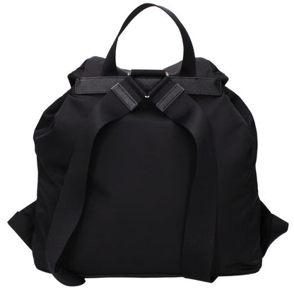 PRADA Logo Plate Front Double Nylon Backpack Size ONE SIZE