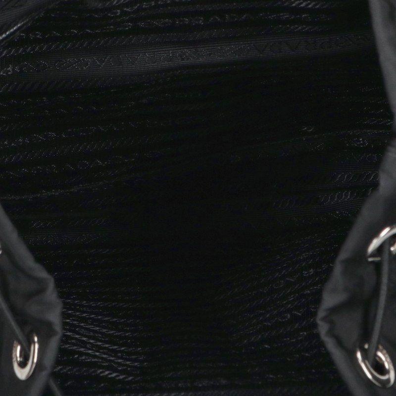 PRADA Logo Plate Front Double Nylon Backpack Size ONE SIZE