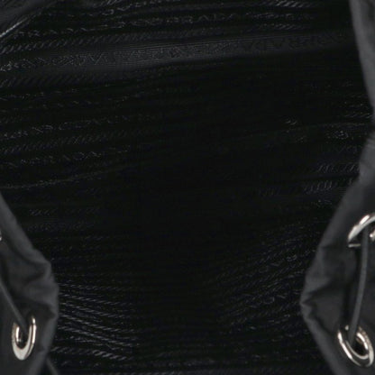 PRADA Logo Plate Front Double Nylon Backpack Size ONE SIZE