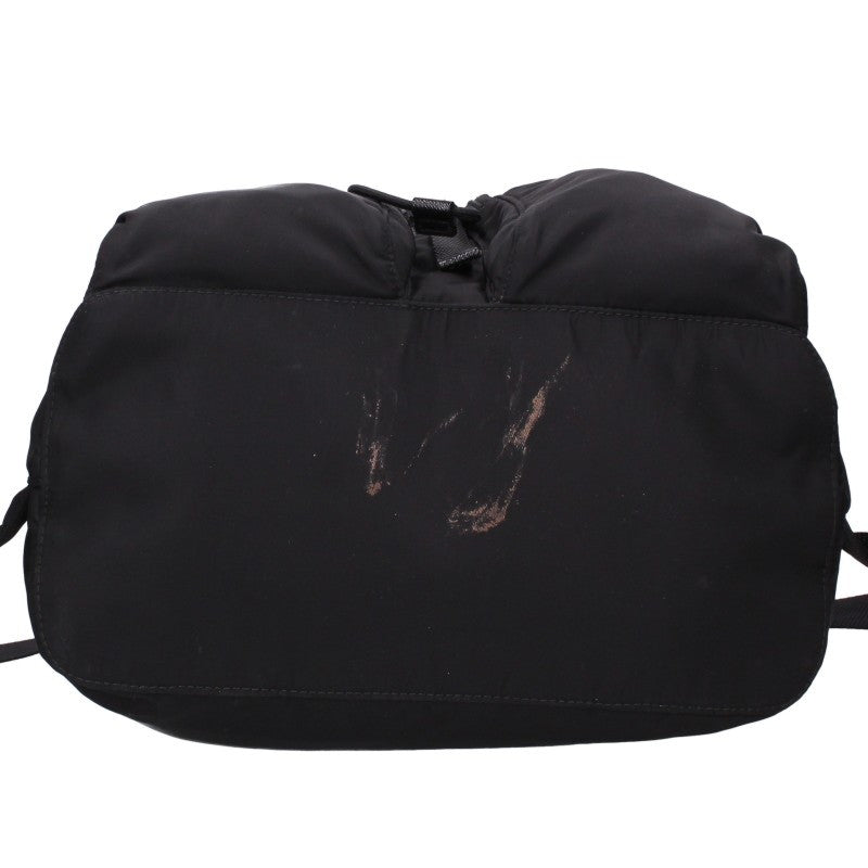 PRADA Logo Plate Front Double Nylon Backpack Size ONE SIZE