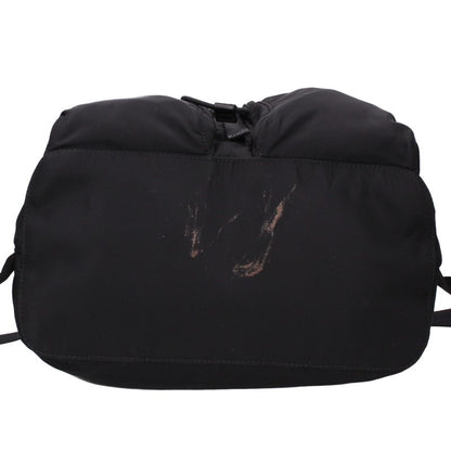 PRADA Logo Plate Front Double Nylon Backpack Size ONE SIZE