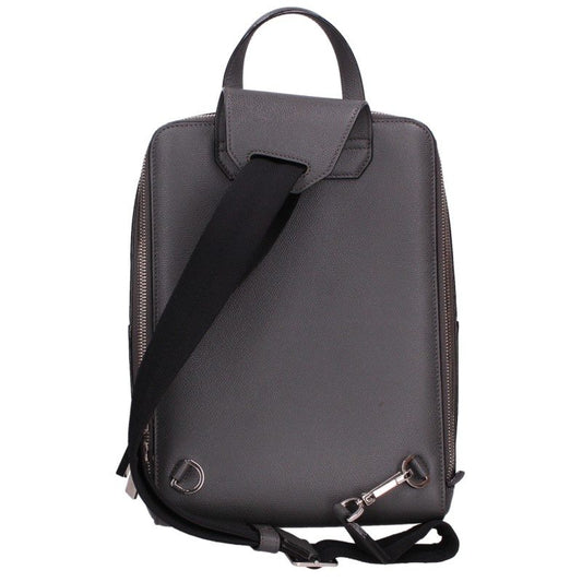 Valextra V-Line One Shoulder Backpack Gray Size ONE SIZE