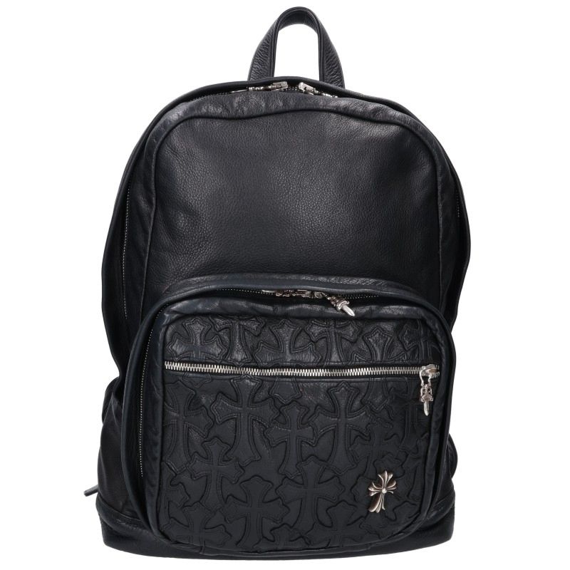 Chrome Hearts Cemetery Cross Patch Leather Backpack