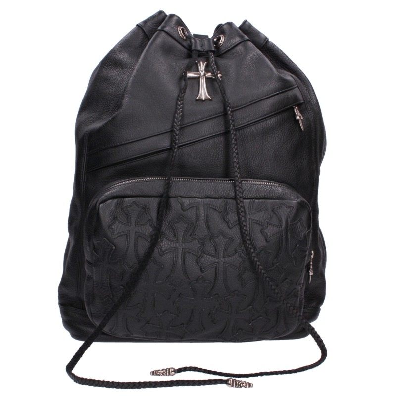 Chrome Hearts STRANGE LOVE Large CH Backpack Black/Silver