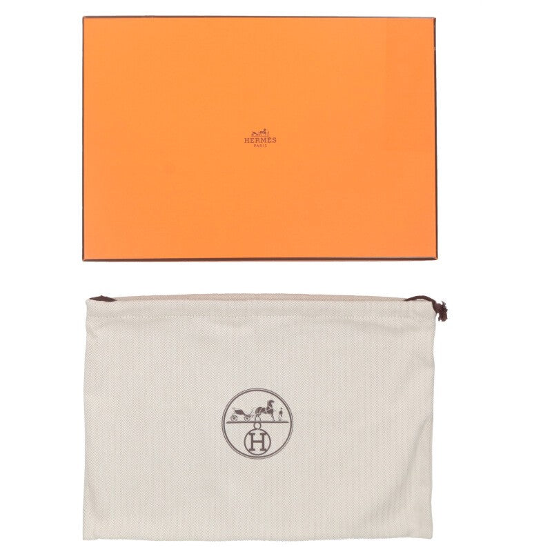 HERMES Cinhetic Chevre Clutch Bag Green/Silver Size ONE SIZE