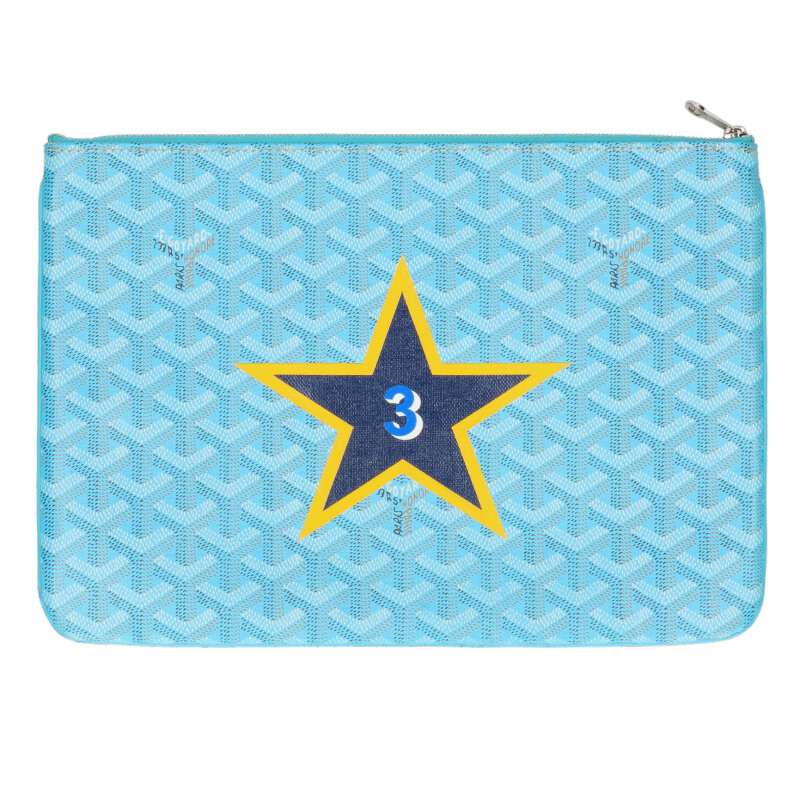 GOYARD Senat MM PVC Leather Clutch Bag Blue Size ONE SIZE