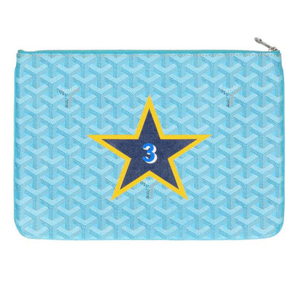 GOYARD Senat MM PVC Leather Clutch Bag Blue Size ONE SIZE