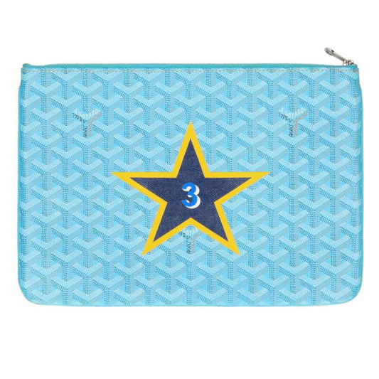 GOYARD Senat MM PVC Leather Clutch Bag Blue Size ONE SIZE
