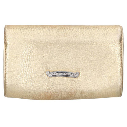 Chrome Hearts #4 Wave Quilted Leather Clutch Gold/Silver