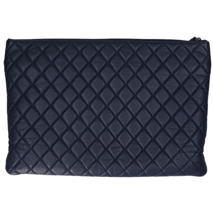 CHANEL Matelasse Coco Mark Lambskin Clutch Bag Size ONE SIZE
