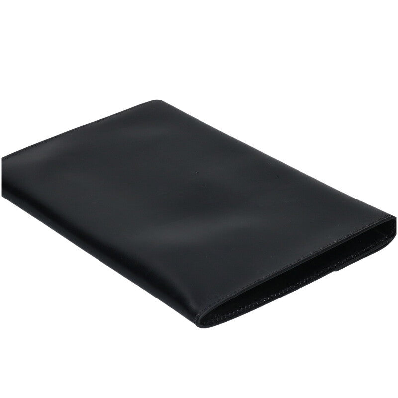 HERMES Pochette Rio Leather Clutch Bag Black Size ONE SIZE